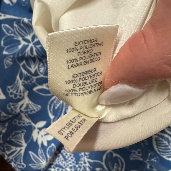 Eliza J Cold-Shoulder Puff Sleeve Dress – Blue & White Floral (Size 8) 💙✨ - Picture 7 of 7